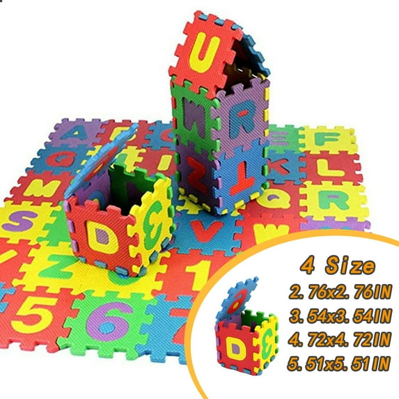 Japceit 36 Pieces Foam Alphabet Number Puzzle Play Mat