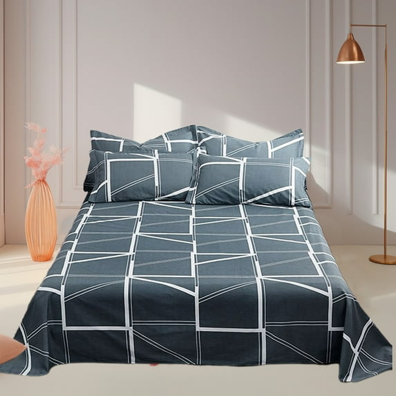 Japceit 3PCS Bedding Sets, All Season Comforter Set with Fitted Sheet and Pillowcases, Soft Brushed Fabric Bed Sheet Collection, Shrinkage and Fade Resistant for Bedroom, Home Decor