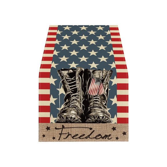 Japceit 4th of July Patriotic Tablecloth, Atmosphere Home Decoration Accent, Independence Day Holiday Dining Cover for Family Gathering, Kitchen Counter, Outdoor Feast