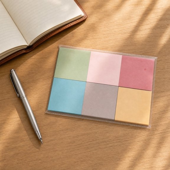 Japceit 6 Colors Curved Removable Notepads,Strong Adhesive Sticky Notes,Practical Office Study Supplies,For All Ages