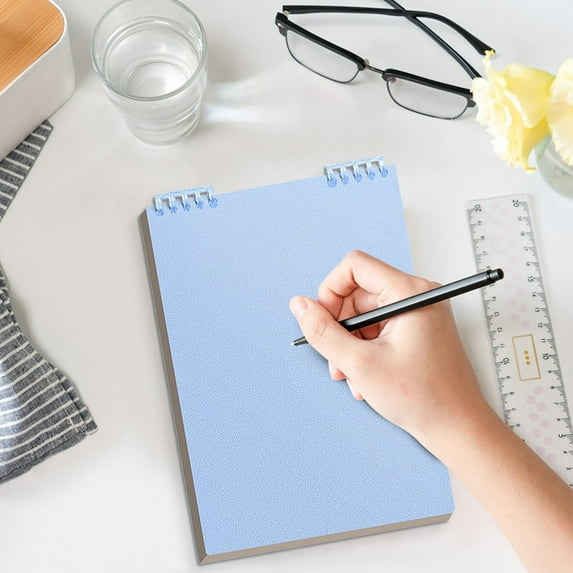 Japceit A5 Loose Leaf Notebook with Flip Cover, Spiral Bound Writing Journal, Portable Note Taking Pad for Office, Travel, and Daily Memos