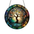 thumbnail image 1 of Japceit Acrylic Tree of Life Window Hanging, Round Decorative Wall Art Pendant, Bohemian Style Home Ornament for Living Room, Bedroom, Dorm Decor, 1 of 7