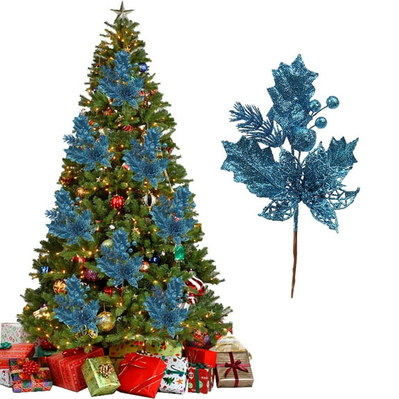 Japceit Artificial Christmas Flower Bouquet, Simulation Bloom Stem Arrangement, Festive Fake Floral Decor for Tabletop, Vase, Home Display