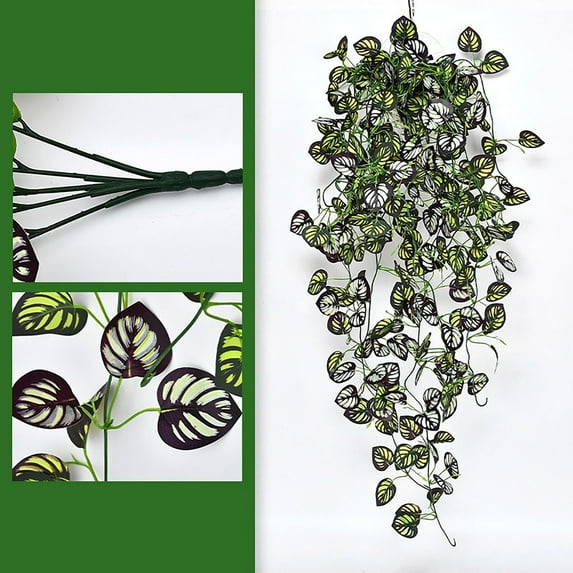Japceit Artificial Hanging Greenery, Fake Plastic Ivy Wall Decor, Realistic Foliage Panel for Indoor Spaces, Home Office and Event Decoration