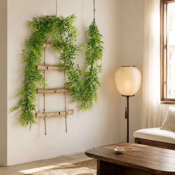 Japceit Artificial Plastic Vine Leaves, Realistic Greenery Hanging Garland, Faux Ivy For Wall Water Pipe Shading, Outdoor Courtyard Balcony Decor