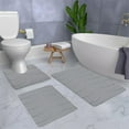 thumbnail image 1 of Japceit Bathroom Floor Mat Set of 3, Super Soft Quick Dry Rugs, Non-Slip Backing for Wet Areas, Machine Washable Toilet Mats, Wave Texture Design for Shower, Bath, 1 of 7