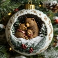 thumbnail image 1 of Japceit Bear Family Ornament, Acrylic Flat Portrait with Woodland Creature Design, Christmas Tree Decoration for Home, Nature Theme, 1 of 4