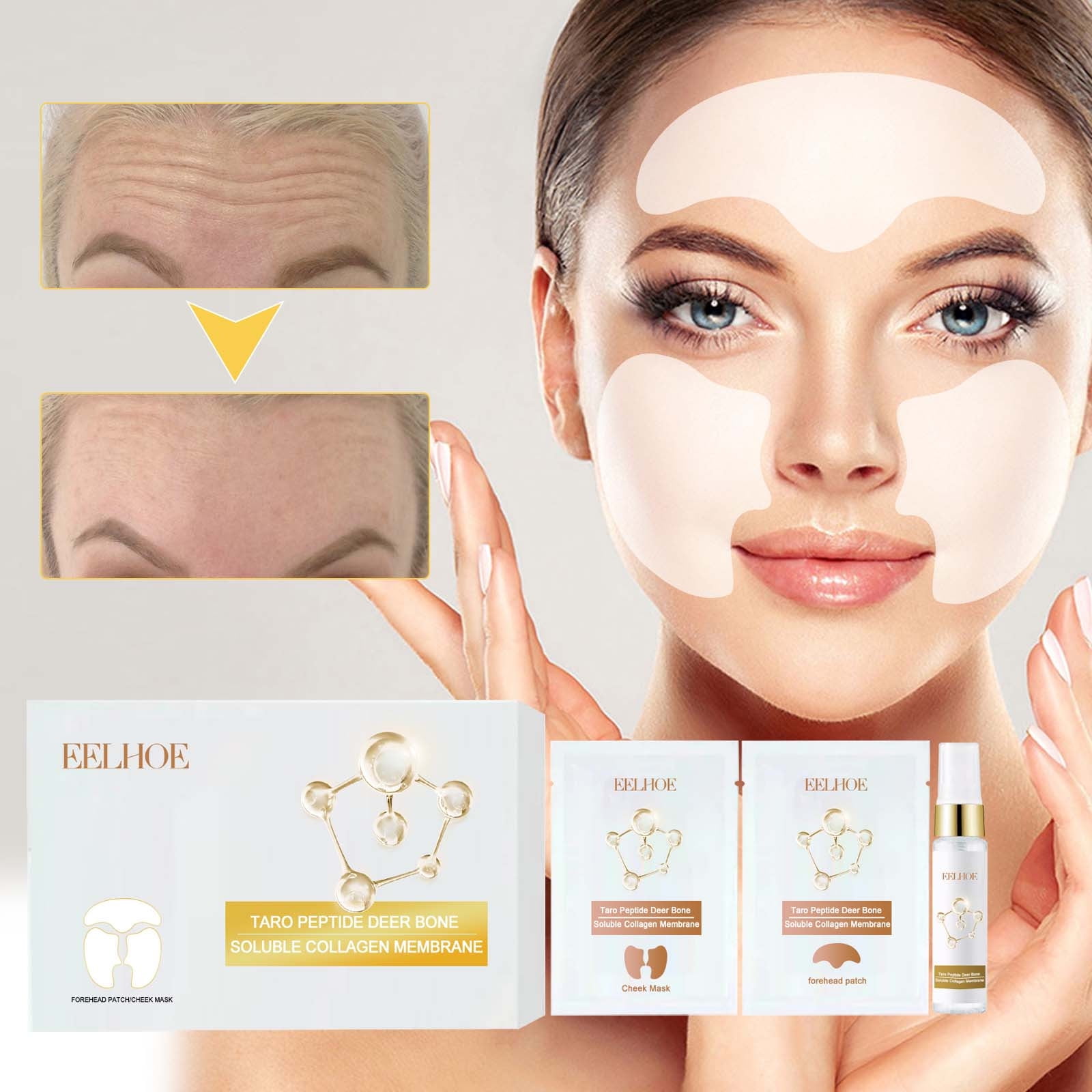 Japceit Beauty Face Masks, Protein Film Reduces Wrinkles, Smoothes Fine