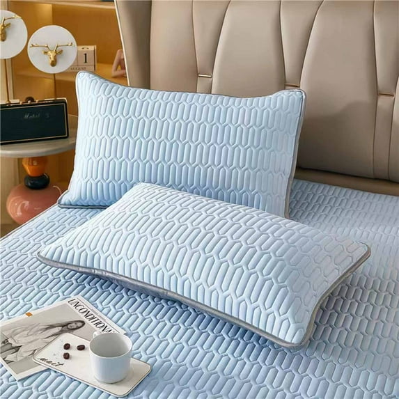 Japceit Breathable Gel Pillow Case, Adjustable Sleeping Pillow Cover with Cotton Layer, Washable Removable Bedding Accessory 48x74cm, Hypoallergenic Bedroom Essentials for Comfort