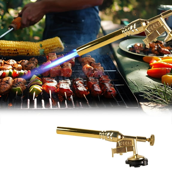 Japceit Butane Gas Torch Head, Multi Function Culinary Blowtorch Attachment for Cartridge, Cooking Tool for Caramelizing, Roasting, Grilling, Home Kitchen Use