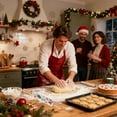 thumbnail image 1 of Japceit Christmas Themed Baking Tools, Heat Resistant Silicone Kitchen Utensils, Holiday Pattern Rolling Pin Scraper Set for Cooking, Baking, 1 of 6