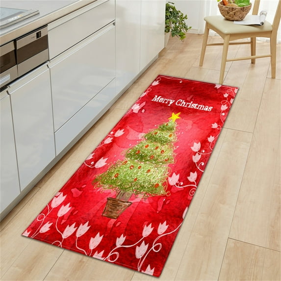 Japceit Christmas Welcome Doormat Decor, Printed Festive Floor Mat Design, Non-Slip Indoor Entryway Carpet for Foyer Decorating, Holiday Home Entrance
