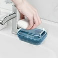 thumbnail image 1 of Japceit Countertop Soap Dispenser Box, Plastic Soap Holder with Drainage Tray and Snap Lid, Hygienic Bathroom Organizer for Bar Soap Storage, Compact Waterproof Case for Shower or Sink Area, 1 of 7