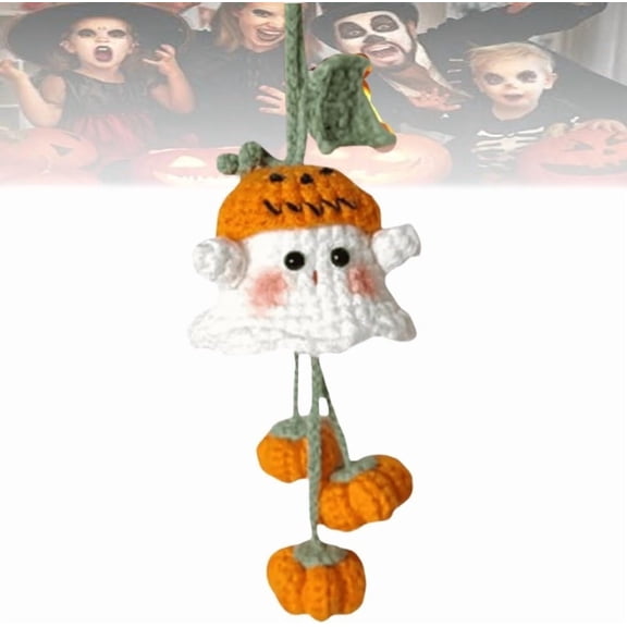 Japceit DIY Crochet Witch Ghost Kit, Complete Yarn and Tools for Handmade Halloween Bag Charm, Soft Material for Craft Lovers, Unfinished Project