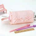 thumbnail image 1 of Japceit Decorative Bow Pencil Holder, Large Capacity Writing Tools Storage Case, Stationery Organizer for Daily Essentials Carry, 1 of 5