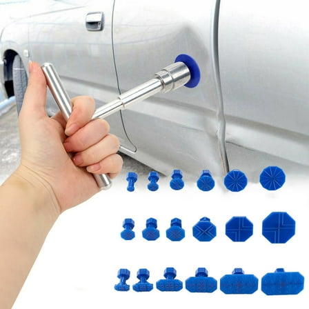 Japceit Dent Puller Repair Kit, 18-Piece T-Handle Auto Body Tool Set, No Paint Damage Dent Removal System for Car Doors, Fenders, Vehicle Maintenance