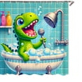 thumbnail image 1 of Japceit Dinosaur Shower Curtain, Waterproof Polyester Fabric Bathroom Curtain with Rustproof Grommets, Mold Resistant Fun Shower Liner for Kids Boys Girls Bathroom Home Decor, 1 of 5