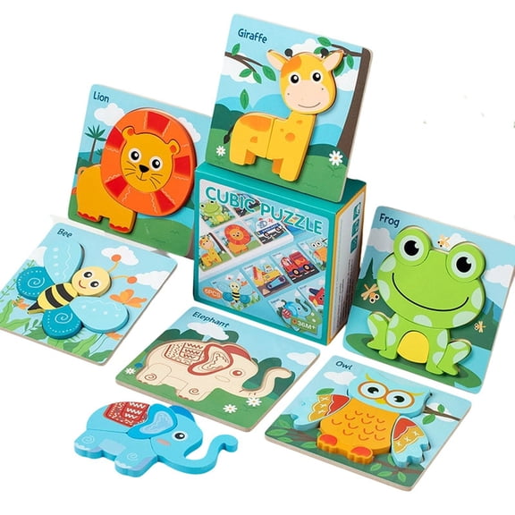 Japceit Early Education Puzzle Gift Box, Assembly Toy Set for Play, Brain Development Matching Game for Home Activity