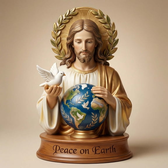 Japceit Earth Peace Resin Ornament, Eternal Hope Home Decor Figurine, Symbolic Sculpture for Shelf, Mantel, Tabletop, Living Room