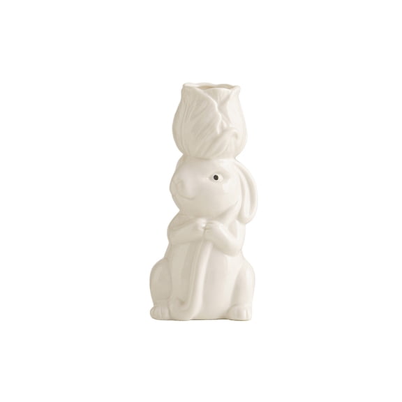 Japceit Easter Bunny Ceramic Vase, Rabbit Head Design Flower Arrangement Vase, Animal Figurine Decor for Living Room, Bedroom, Office, Home Accent