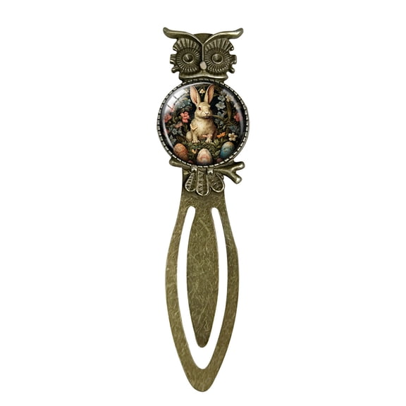 Japceit Easter Bunny Egg Bookmark, Alloy Owl Shape Metal Bookmark for Reading, Holiday Themed Book Accessory for Gift, Library, Office, and Book Lover, Small Ornament