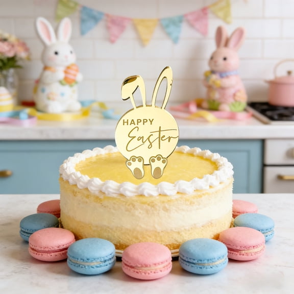 Japceit Easter Cake Topper Set, Decorative Inserts for Dessert and Baking, Spring Holiday Party Supplies for Treats, Cupcakes, Celebration, Assorted