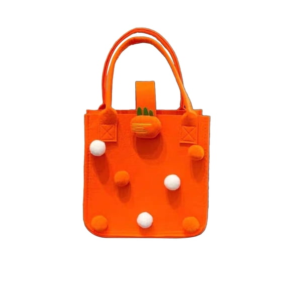 Japceit Easter Carrot Treat Bags 6 Pack, Felt Candy Pouches, Orange Carrot Shape Party Favors, Spring Egg Hunt Goodie Bags
