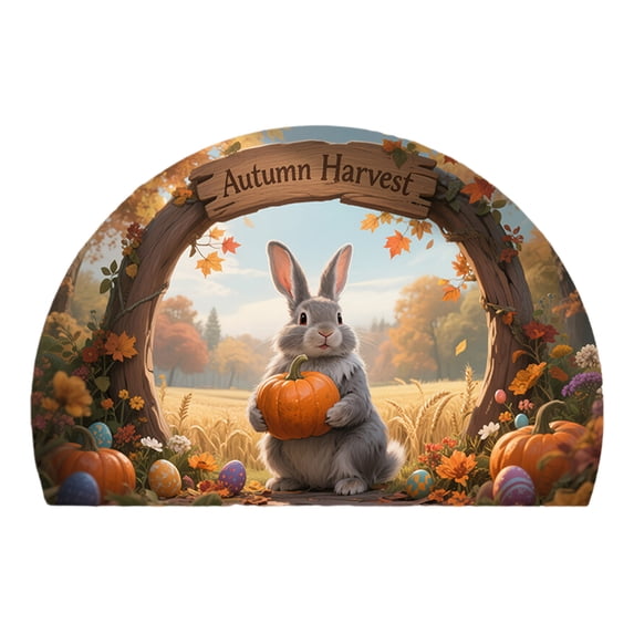 Japceit Easter Crystal Velvet Doormat, Semi Circular Entry Floor Mat ...