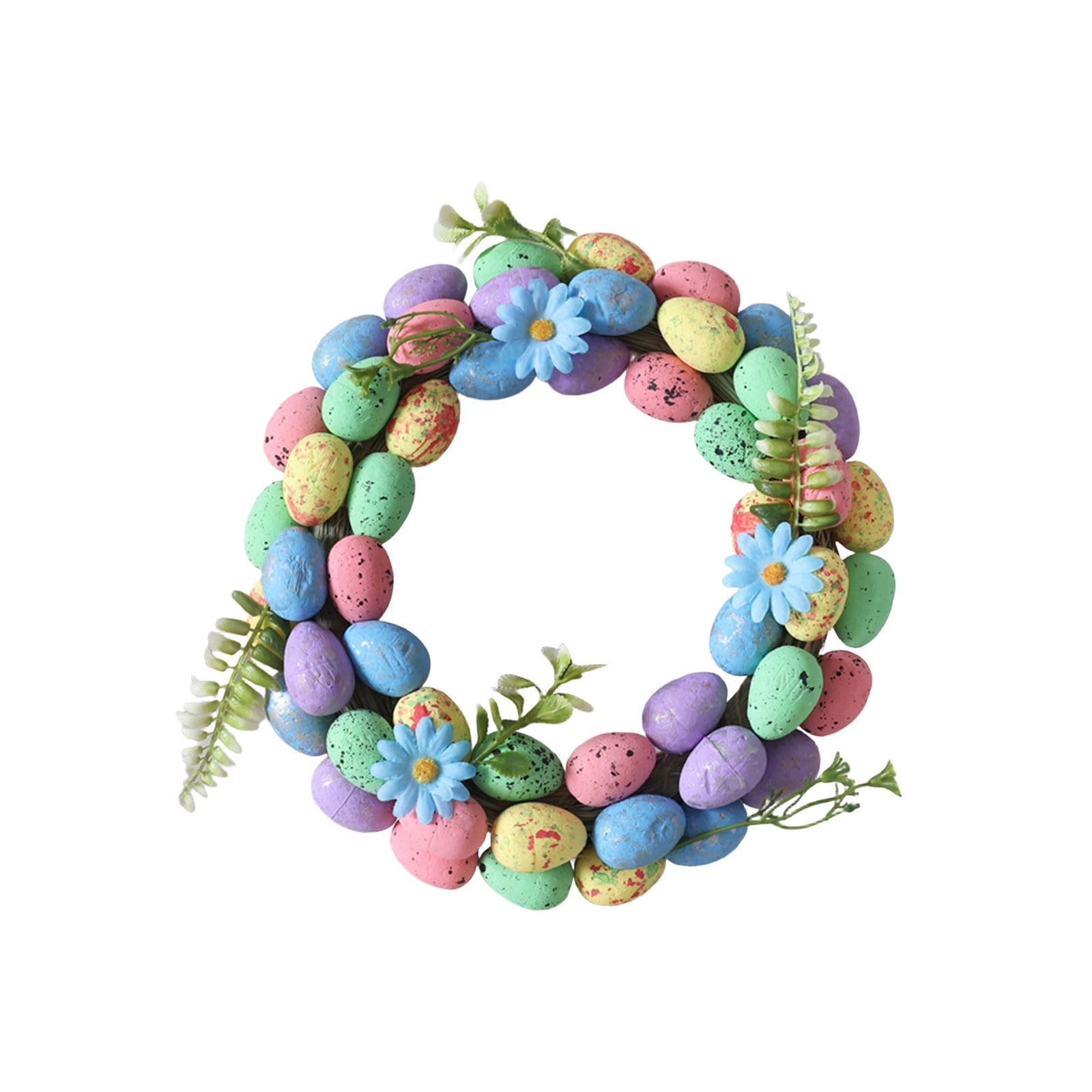 Japceit Easter Egg Garland Wreath 11 Inch, Rabbit Spring Door Hanging ...