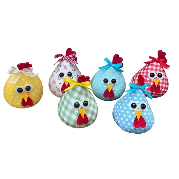 Japceit Easter Fabric Chick Figurine, Decorative Cloth Ornament for Spring Holiday, Handcrafted Animal Decor for Table, Shelf, Mantel, Home, Party Accent