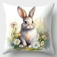 thumbnail image 1 of Japceit Easter Linen Pillow, Flower & Bunny Printed Cover for Living Room Sofa & Home Decoration, 1 of 6