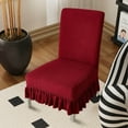 thumbnail image 1 of Japceit Elastic Dining Chair Cover with Skirt Design, Universal Fit Stretchable Seat Protector, Washable Fabric Slipcover for Kitchen Furniture and Office Chair Makeover, 1 of 6