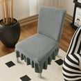 thumbnail image 1 of Japceit Elastic Dining Chair Cover with Skirt Design, Universal Fit Stretchable Seat Protector, Washable Fabric Slipcover for Kitchen Furniture and Office Chair Makeover, 1 of 6