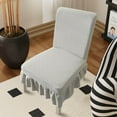 thumbnail image 1 of Japceit Elastic Dining Chair Cover with Skirt Design, Universal Fit Stretchable Seat Protector, Washable Fabric Slipcover for Kitchen Furniture and Office Chair Makeover, 1 of 6