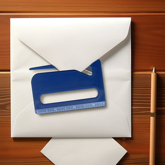 Japceit Envelope Opener Tool, 3-in-1 Letter Slitter with Magnifier and Ruler, Concealed Blade Package Cutter for Mail, Wrapping Paper, Office, Home Use