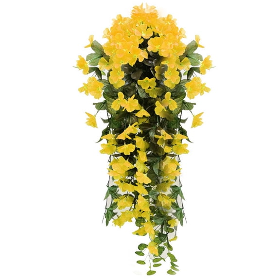 Japceit Fake Plants for Indoor/Outdoor – Artificial Violet Garland Silk Flowers, Orchid Wall Hanging Flower Vines, Ideal for Home or Garden Decor, Wisteria Silk Garland for Hanging Display