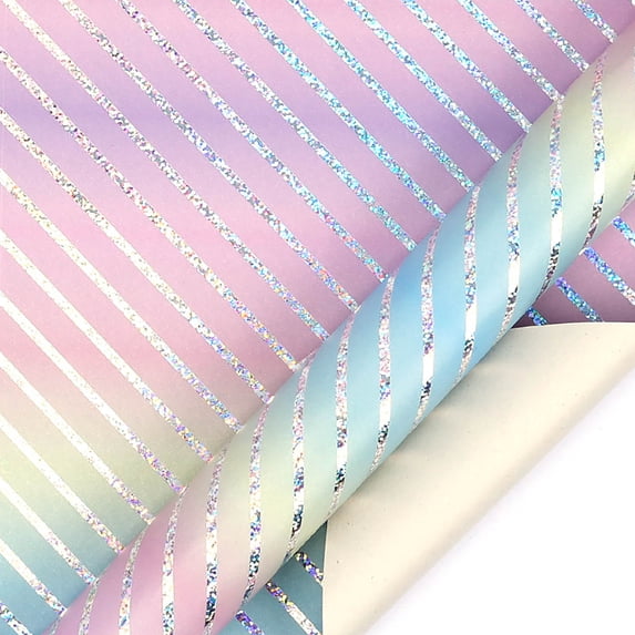 Japceit Festival Gift Wrapping Paper, Double Sided Holographic Foil Design with Patterns, Holiday Present Wrap for Party, Birthday, Celebration, and Special Event