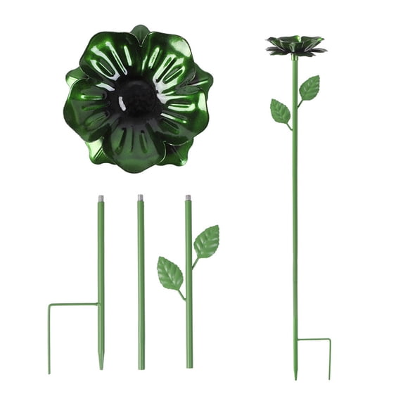 Japceit Flower Shaped Metal Water Feeder Stake Butterfly Bee Drinker for Outdoor Garden Patio Yard Ornament