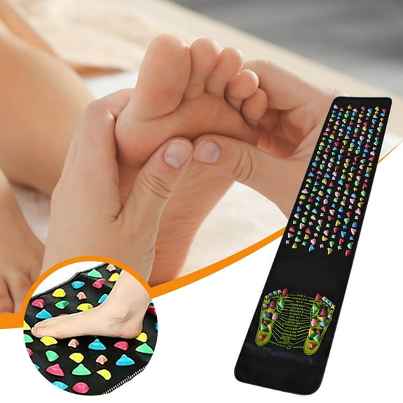 Japceit Foot Reflexology Massage Mat, Pebble Stone Design Foot Acupressure Pad, Therapeutic Floor Mat for Home Spa, Relaxation Therapy, Floor Exercise Routines