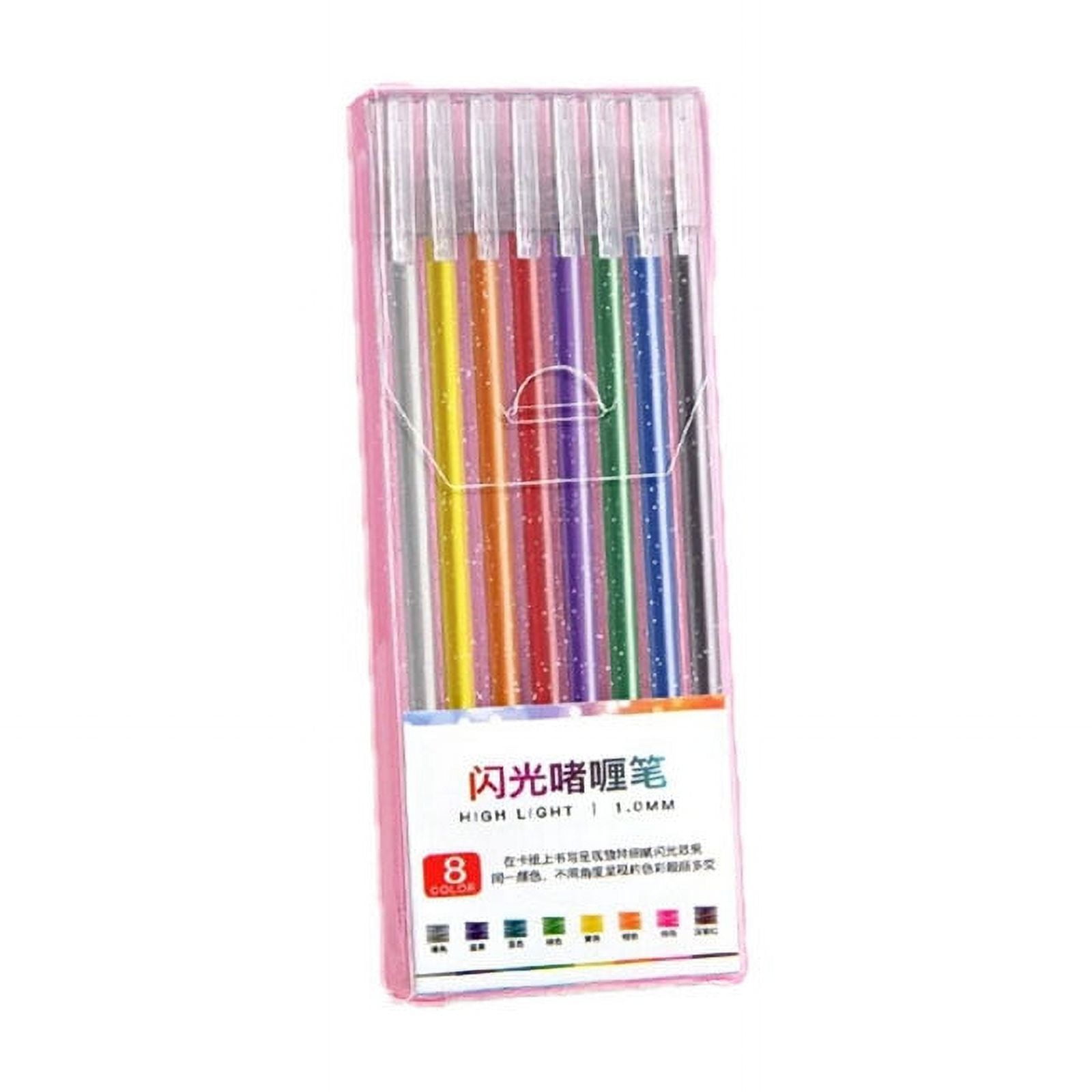 32 Neon Glitter Gel Pens & 24 Black Fine Tip Markers Set - 40% More Ink For Coloring, Drawing, Journaling
