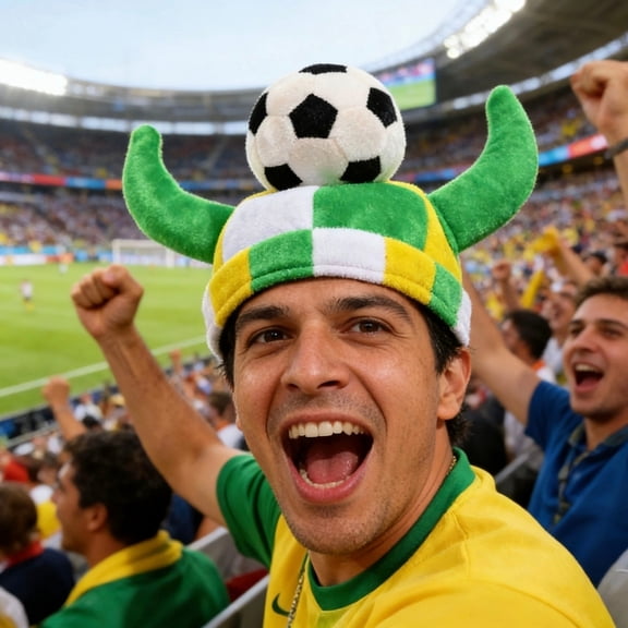 Japceit Green Cowboy Soccer Hat, Three Dimensional Football Party Hat for Sports Celebration, Themed Cap for Carnival, World Cup, Festive Event, Fun Wear