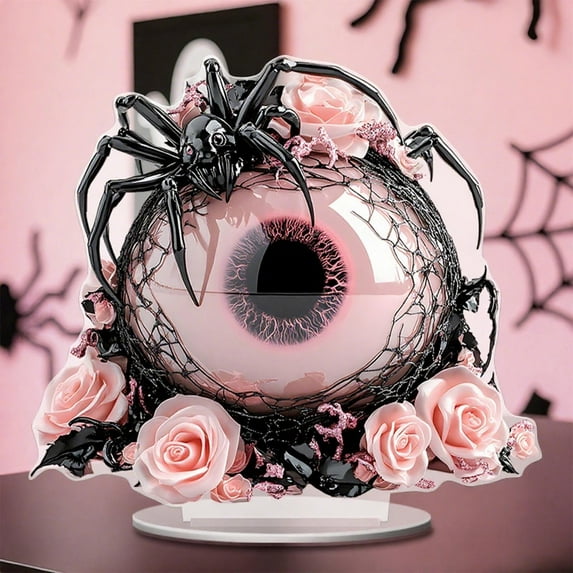Japceit Halloween Black Witch 2D Acrylic Decor, Gothic Tabletop Centerpiece for Living Room and Party, Spooky Home Decoration for Horror Enthusiasts, Unique Gift for Themed Events