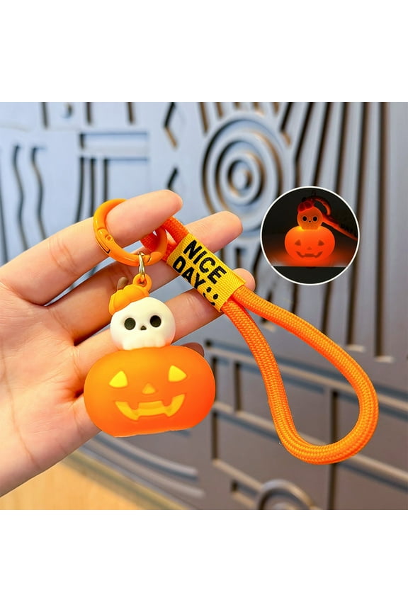 Halloween Luminous Keychain, Glow in the Dark Pumpkin Lantern Pendant, Fun Backpack Accessory for Party, Gift, Themed Event Favors