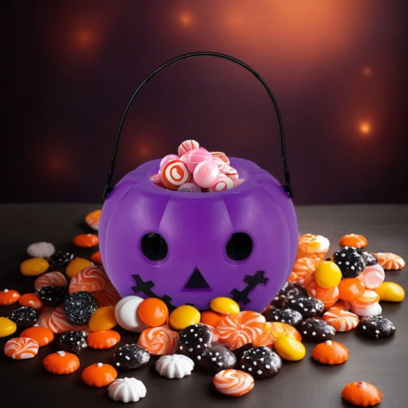 Japceit Halloween Pumpkin Bucket Set, 6-Pack Mini Plastic Treat Containers for Candy Collection, Festive Party Favors for Trick-or-Treating and Holiday Gatherings