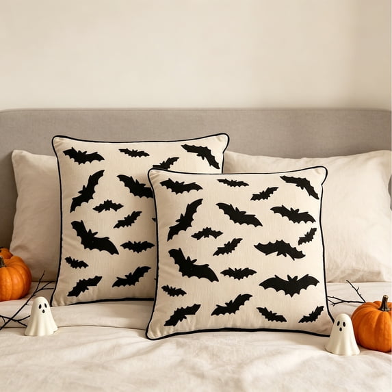 Japceit Halloween Throw Pillow With Insert, Spooky Decorative Cushion, Soft Pillow Core Included, Couch Bedroom Decor, Machine Washable Cover, Cozy Halloween Pillow
