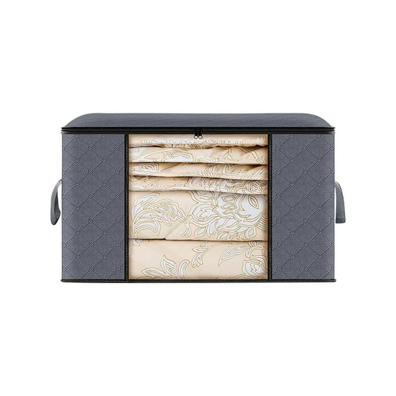 Japceit Home Decir, Storage Bins with Lids, Household Clothing Storage Bag, Non-Woven Fabric Bag, Wardrobe, Cotton Quilt Storage Bag, Transparent Storage Box