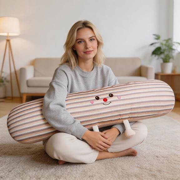 Japceit Ice Silk Long Cushion, Cooling Soft Body Bolster Pillow, Summer Comfort Bed Support, Breathable Pillow For Sofa Couch Nap, Washable Cover