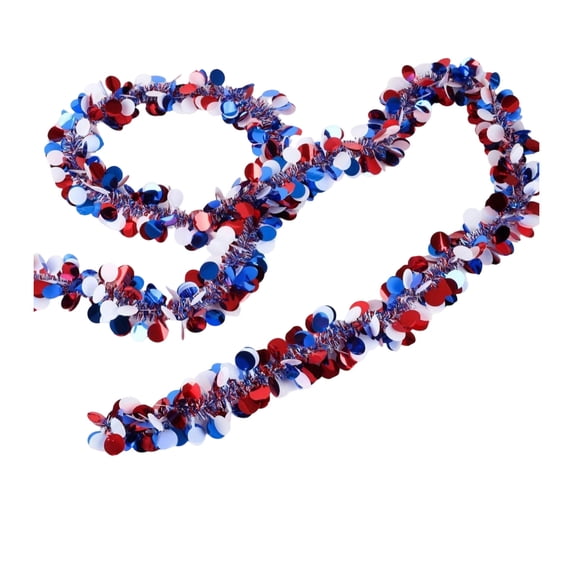 Japceit Independence Day Party Decorations, Red White and Blue Plastic Streamers and Hanging Ribbons, Patriotic Star Round Ribbons for Fourth of July, Celebration, Festival, Event