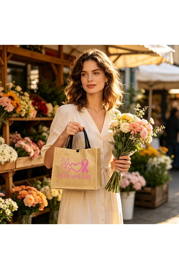 Jute Tote Bag With Red Ribbon, Large Capacity Gift Handbag, Fashionable Reusable Grocery Bag, For Shopping Beach Travel, Eco Friendly Daily Purse, Natural Burlap Carryall