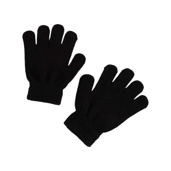 Japceit Kids' Knit Winter Gloves, Solid Color Split Finger Design, Soft Stretchable Handwear for Cold Weather Activities